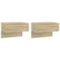 vidaXL Mesita de noche de pared 2 uds color roble Sonoma vidaXL Mesita de noche de pared 2 uds color roble Sonoma