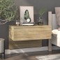 vidaXL Mesita de noche de pared 2 uds color roble Sonoma vidaXL Mesita de noche de pared 2 uds color roble Sonoma