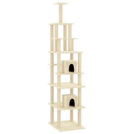 vidaXL Rascador para gatos con postes de sisal color crema 216 cm