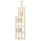 vidaXL Rascador para gatos con postes de sisal color crema 216 cm vidaXL Rascador para gatos con postes de sisal color crema 216 cm