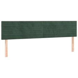 vidaXL Cabeceros 2 unidades de terciopelo verde oscuro 100x5x78/88 cm