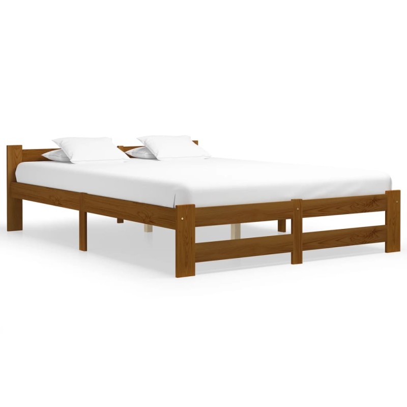 vidaXL Estructura de cama madera maciza pino marrón miel 120x200 cm vidaXL Estructura de cama madera maciza pino marrón miel 120x200 cm