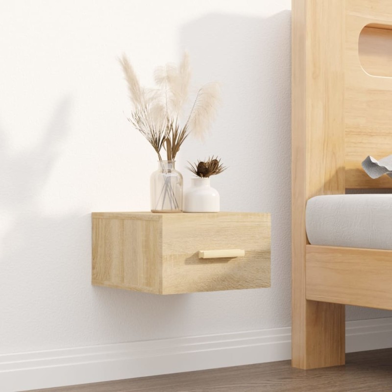 vidaXL Mesita de noche de pared color roble Sonoma 35x35x20 cm