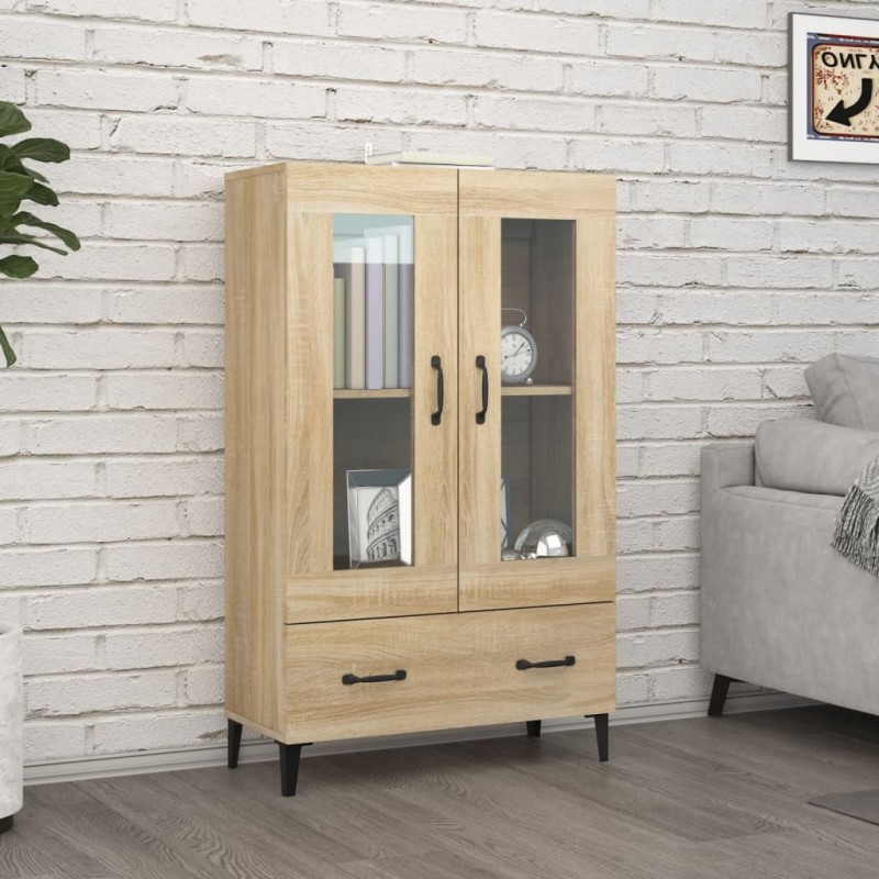 vidaXL Aparador madera contrachapada roble Sonoma 70x31x115 cm vidaXL Aparador madera contrachapada roble Sonoma 70x31x115 cm