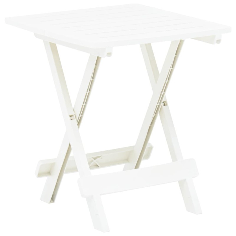 vidaXL Mesa plegable de jardín plástico blanco 45x43x50 cm 