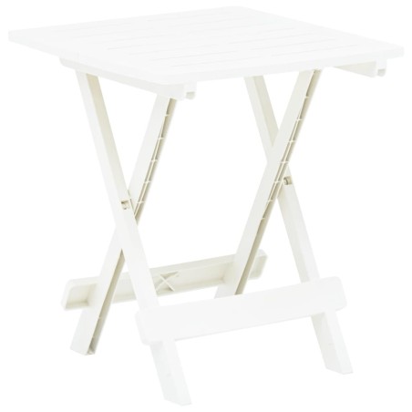 vidaXL Mesa plegable de jardín plástico blanco 45x43x50 cm 