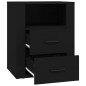 vidaXL Mesita de noche madera contrachapada negro 50x36x60 cm vidaXL Mesita de noche madera contrachapada negro 50x36x60 cm