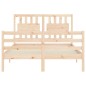 vidaXL Estructura de cama con cabecero madera maciza 140x200 cm