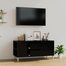 vidaXL Mueble para TV madera contrachapada negro 102x44,5x50 cm