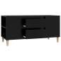 vidaXL Mueble para TV madera contrachapada negro 102x44,5x50 cm vidaXL Mueble para TV madera contrachapada negro 102x44,5x50 cm