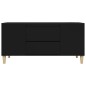 vidaXL Mueble para TV madera contrachapada negro 102x44,5x50 cm vidaXL Mueble para TV madera contrachapada negro 102x44,5x50 cm