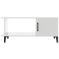 vidaXL Mesa de centro madera contrachapada blanco brillo 90x50x40 cm vidaXL Mesa de centro madera contrachapada blanco brillo 90x50x40 cm
