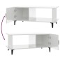 vidaXL Mesa de centro madera contrachapada blanco brillo 90x50x40 cm vidaXL Mesa de centro madera contrachapada blanco brillo 90x50x40 cm