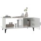 vidaXL Mesa de centro madera contrachapada blanco brillo 90x50x40 cm vidaXL Mesa de centro madera contrachapada blanco brillo 90x50x40 cm