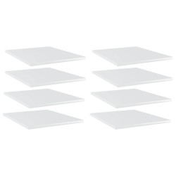 vidaXL Estante estantería 8uds contrachapada blanco brillo 40x50x1,5cm