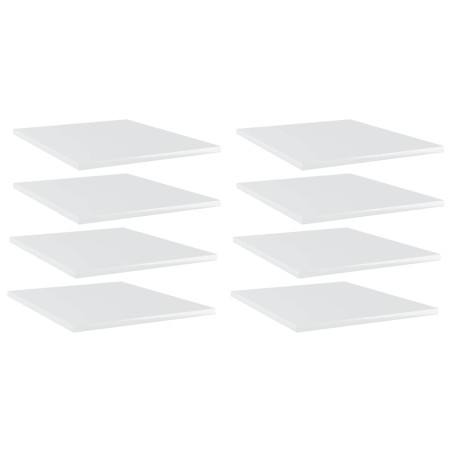 vidaXL Estante estantería 8uds contrachapada blanco brillo 40x50x1,5cm