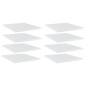 vidaXL Estante estantería 8uds contrachapada blanco brillo 40x50x1,5cm