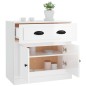 vidaXL Aparador madera contrachapada blanco brillante 70x35,5x67,5 cm vidaXL Aparador madera contrachapada blanco brillante 70x35,5x67,5 cm