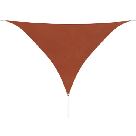 vidaXL Toldo de vela triangular tela Oxford terracota 5x5x5 m 
