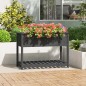 vidaXL Jardinera con estante madera maciza de pino gris 111,5x54x81 cm vidaXL Jardinera con estante madera maciza de pino gris 111,5x54x81 cm