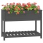 vidaXL Jardinera con estante madera maciza de pino gris 111,5x54x81 cm vidaXL Jardinera con estante madera maciza de pino gris 111,5x54x81 cm