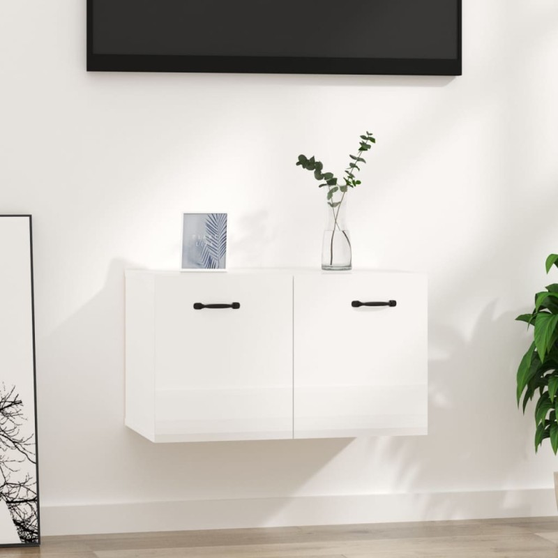 vidaXL Armario pared madera contrachapada blanco brillo 80x35x36,5 cm vidaXL Armario pared madera contrachapada blanco brillo 80x35x36,5 cm