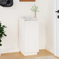 vidaXL Armario zapatero de madera maciza de pino blanco 35x35x80 cm