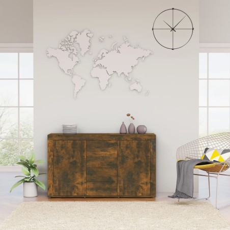 vidaXL Aparador madera contrachapada color roble ahumado 120x36x69 cm