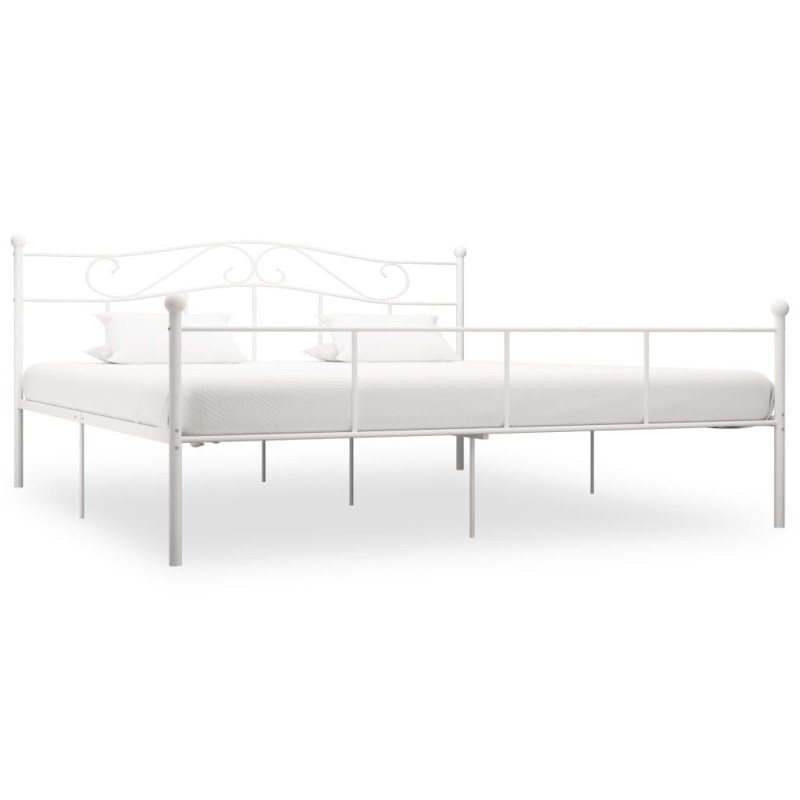 vidaXL Estructura de cama de metal blanco 180x200 cm
