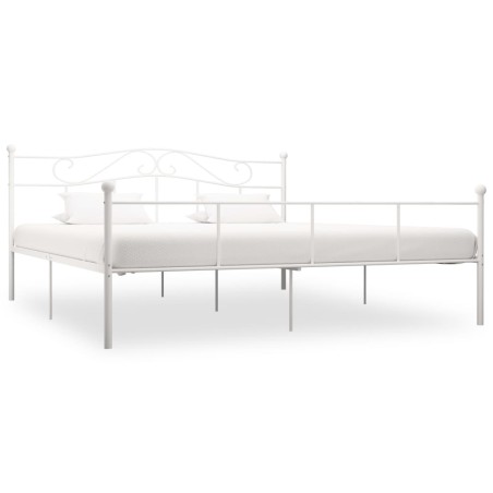 vidaXL Estructura de cama de metal blanco 180x200 cm