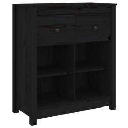 vidaXL Aparador de madera maciza de pino negro 70x35x80 cm