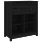 vidaXL Aparador de madera maciza de pino negro 70x35x80 cm
