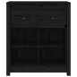 vidaXL Aparador de madera maciza de pino negro 70x35x80 cm