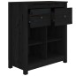 vidaXL Aparador de madera maciza de pino negro 70x35x80 cm
