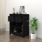 vidaXL Aparador de madera maciza de pino negro 70x35x80 cm