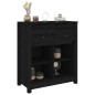 vidaXL Aparador de madera maciza de pino negro 70x35x80 cm