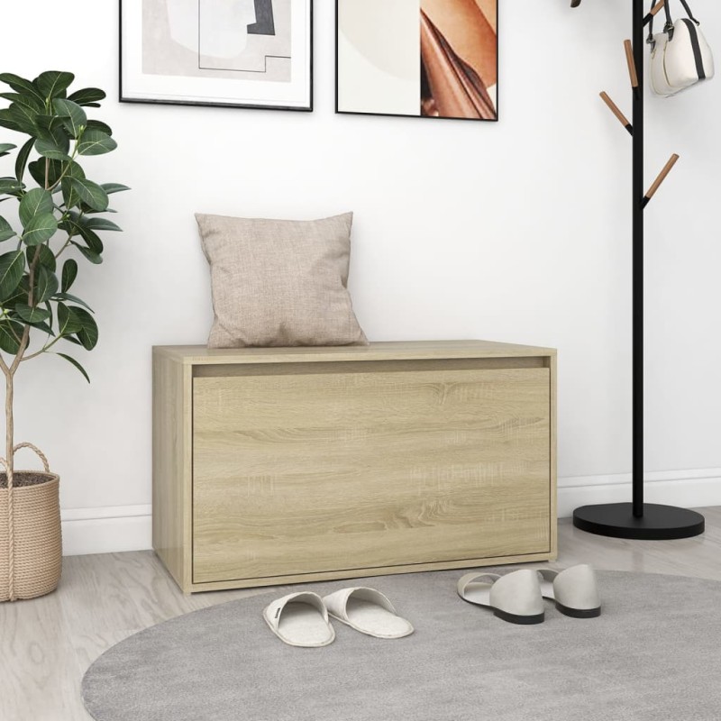vidaXL Banco pasillo madera de ingeniería roble Sonoma 80x40x45 cm vidaXL Banco pasillo madera de ingeniería roble Sonoma 80x40x45 cm