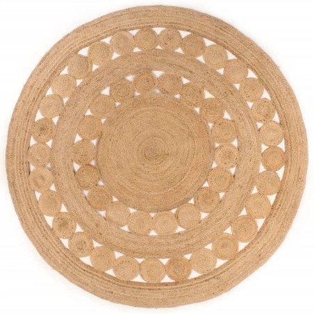 vidaXL Alfombra redonda de yute trenzado 180 cm