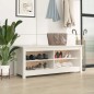 vidaXL Banco zapatero madera maciza de pino blanco 110x38x45,5 cm vidaXL Banco zapatero madera maciza de pino blanco 110x38x45,5 cm