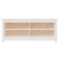 vidaXL Banco zapatero madera maciza de pino blanco 110x38x45,5 cm vidaXL Banco zapatero madera maciza de pino blanco 110x38x45,5 cm