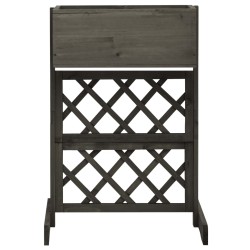 vidaXL Jardinera enrejada de jardín madera de abeto gris 45x30x74 cm