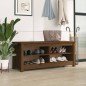 vidaXL Banco zapatero madera maciza de pino marrón miel 110x38x45,5 cm vidaXL Banco zapatero madera maciza de pino marrón miel 110x38x45,5 cm