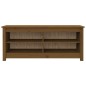 vidaXL Banco zapatero madera maciza de pino marrón miel 110x38x45,5 cm vidaXL Banco zapatero madera maciza de pino marrón miel 110x38x45,5 cm