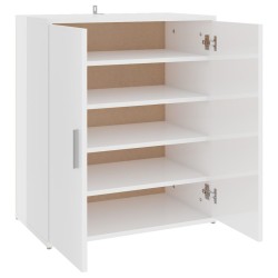 vidaXL Mueble zapatero madera de ingeniería blanco brillo 60x35x70 cm