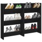 vidaXL Zapateros de pared 2 uds madera contrachapada negro 60x18x90 cm vidaXL Zapateros de pared 2 uds madera contrachapada negro 60x18x90 cm