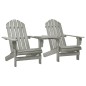 vidaXL Silla jardín Adirondack y mesita madera maciza de abeto gris vidaXL Silla jardín Adirondack y mesita madera maciza de abeto gris
