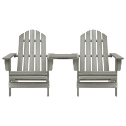 vidaXL Silla jardín Adirondack y mesita madera maciza de abeto gris