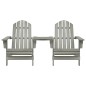 vidaXL Silla jardín Adirondack y mesita madera maciza de abeto gris vidaXL Silla jardín Adirondack y mesita madera maciza de abeto gris