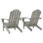 vidaXL Silla jardín Adirondack y mesita madera maciza de abeto gris vidaXL Silla jardín Adirondack y mesita madera maciza de abeto gris