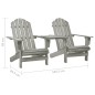 vidaXL Silla jardín Adirondack y mesita madera maciza de abeto gris vidaXL Silla jardín Adirondack y mesita madera maciza de abeto gris